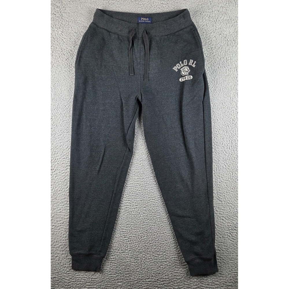 Polo Ralph Lauren Pajama Pants Mens Medium Gray Tiger Logo Sleep Joggers Cotton